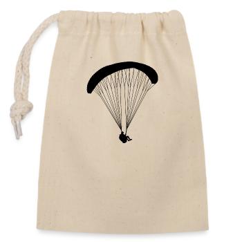 Paraglider - Closable cotton gift bag (14x20cm) - nature - Front