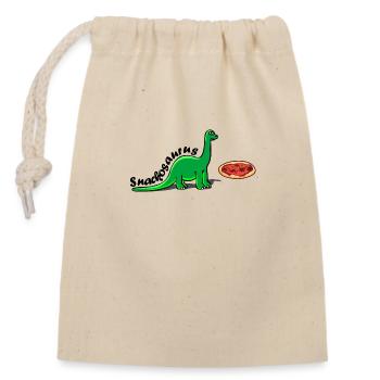 Snackosaure - petite bouffe - Sac cadeau en coton avec cordon (14 x 20 cm) - nature - Devant