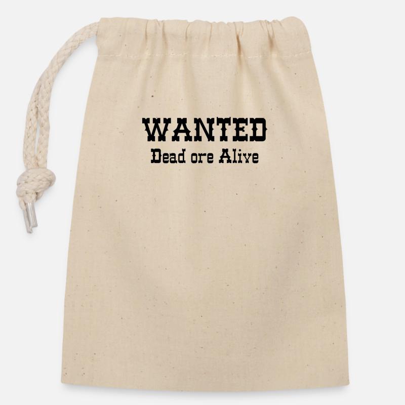 Wanted - Closable cotton gift bag (14x20cm) - nature