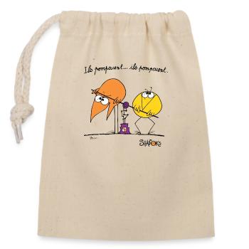 Shadoks pump 02 - Closable cotton gift bag (14x20cm) - nature - Front