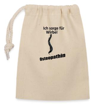 Osteopathin, Ich sorge für Wirbel, shirt Geschenk - Verschließbarer Geschenkbeutel aus Baumwolle (14x20cm) - Natur - Vorne