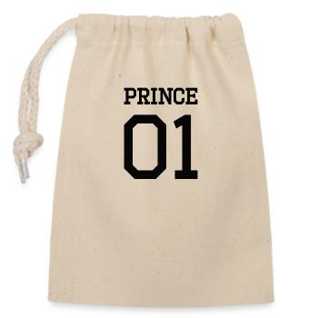 Prince 01 schwarz Shirt - Verschließbarer Geschenkbeutel aus Baumwolle (14x20cm) - Natur - Vorne