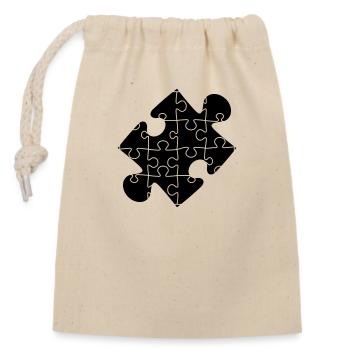 modèle de puzzle pièce de puzzle Puzzle puzzle - Sac cadeau en coton avec cordon (14 x 20 cm) - nature - Devant