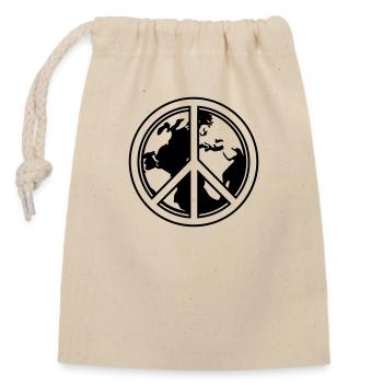terre paix paix planète guerre symbole signe - Sac cadeau en coton avec cordon (14 x 20 cm) - nature - Devant