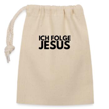 I follow Jesus - Closable cotton gift bag (14x20cm) - nature - Front