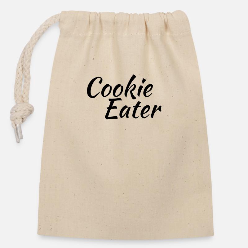 cookie eater - Verschließbarer Geschenkbeutel aus Baumwolle (14x20cm) - Natur