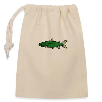 fish - Closable cotton gift bag (14x20cm) - nature - Front