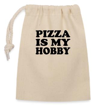 pizza is my hobby - Verschließbarer Geschenkbeutel aus Baumwolle (14x20cm) - Natur - Vorne