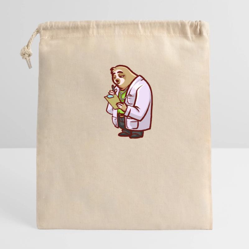 Faultier Arzt oder Doktor Ärzte Geschenk Verschließbarer Geschenkbeutel aus Baumwolle (14x20cm)