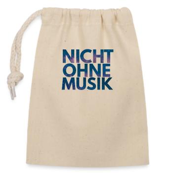 NICHT OHNE MUSIK - Verschließbarer Geschenkbeutel aus Baumwolle (14x20cm) - Natur - Vorne