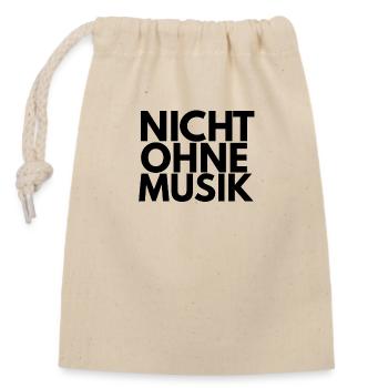 nicht ohne Musik - Verschließbarer Geschenkbeutel aus Baumwolle (14x20cm) - Natur - Vorne