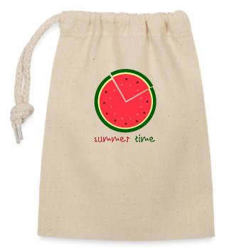 summer time - watermelon time - Verschließbarer Geschenkbeutel aus Baumwolle (14x20cm) - Natur - Vorne