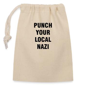 Déclaration contre les nazis | Antifa T-shirts cadeaux - Sac cadeau en coton avec cordon (14 x 20 cm) - nature - Devant