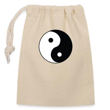ying yang Black and white up and down - Closable cotton gift bag (14x20cm) - nature - Front