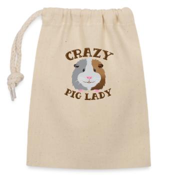 Dame cochon dinde cochon - Sac cadeau en coton avec cordon (14 x 20 cm) - nature - Devant