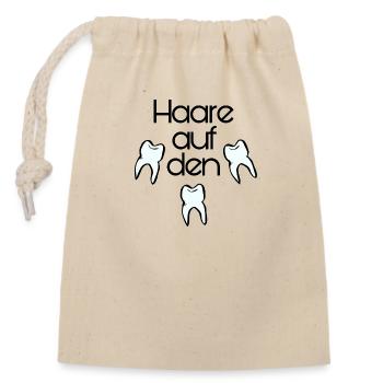 Cheveux sur les dents - Sac cadeau en coton avec cordon (14 x 20 cm) - nature - Devant