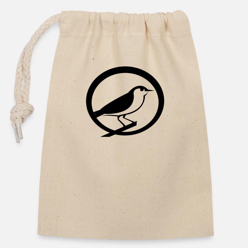 bird - Closable cotton gift bag (14x20cm) - nature