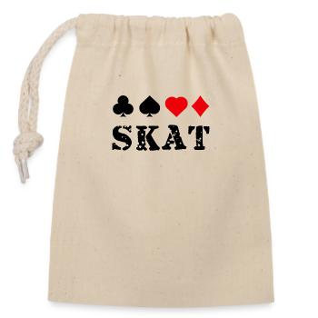 Cartes de skate - Sac cadeau en coton avec cordon (14 x 20 cm) - nature - Devant