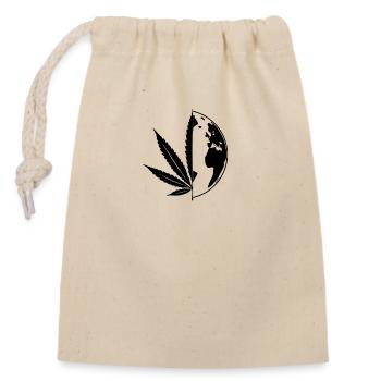 Feuille de mauvaises herbes | Cadeaux Ott Cannabis 420 Gras Ganja - Sac cadeau en coton avec cordon (14 x 20 cm) - nature - Devant