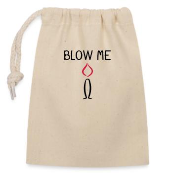 Souffle-moi une bougie - Sac cadeau en coton avec cordon (14 x 20 cm) - nature - Devant