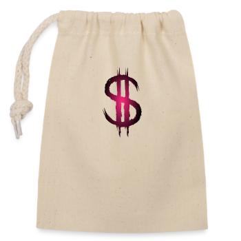 Dollarzeichen Dollar Geld - Verschließbarer Geschenkbeutel aus Baumwolle (14x20cm) - Natur - Vorne