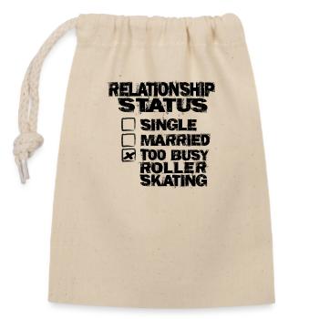 status roller skating - Closable cotton gift bag (14x20cm) - nature - Front