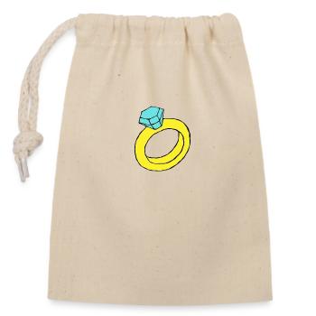Bague cadeau bijoux idée cadeau de mariage amour - Sac cadeau en coton avec cordon (14 x 20 cm) - nature - Devant