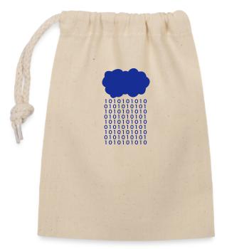 Bit rain cloud computer scientist - Closable cotton gift bag (14x20cm) - nature - Front