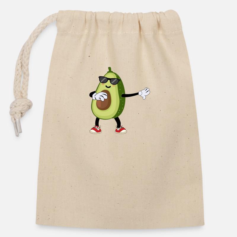 Avocado Dabbing Dancing Sunglasses Gift - Closable cotton gift bag (14x20cm) - nature