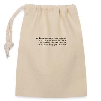 Optimist - Definition - Verschließbarer Geschenkbeutel aus Baumwolle (14x20cm) - Natur - Vorne
