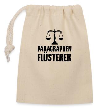 Paragraphen Flüsterer | Anwalt Jura Beruf Geschenk - Verschließbarer Geschenkbeutel aus Baumwolle (14x20cm) - Natur - Vorne