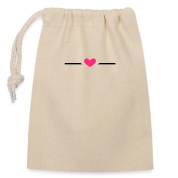 Line Heart Ornament - Closable cotton gift bag (14x20cm) - nature - Front