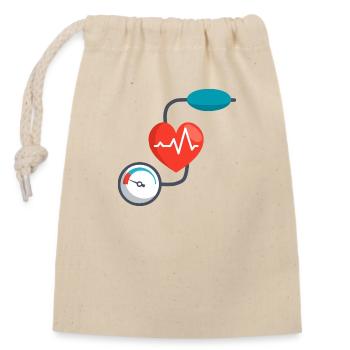 Sphygmomanometer - Closable cotton gift bag (14x20cm) - nature - Front