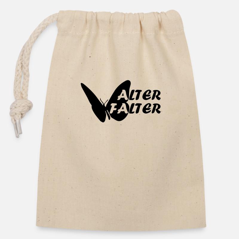 Alter Falter - Verschließbarer Geschenkbeutel aus Baumwolle (14x20cm) - Natur