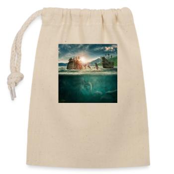 Underwater world of imagination - Closable cotton gift bag (14x20cm) - nature - Front