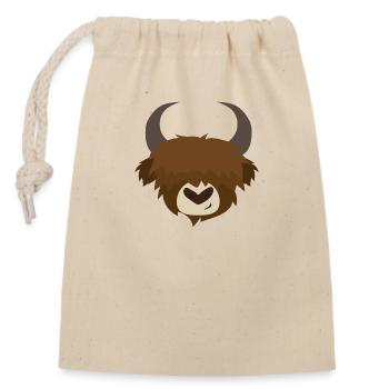 Doux animaux Cool Yak tibétain drôle cadeau - Sac cadeau en coton avec cordon (14 x 20 cm) - nature - Devant