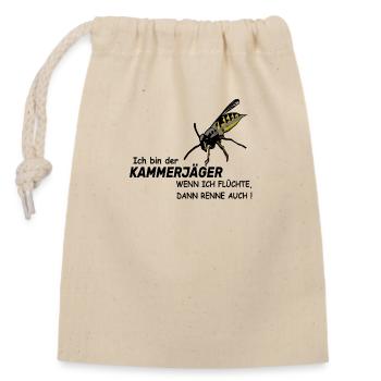 Ich bin Kammerjäger,wenn ich flüchte, dann renne! - Verschließbarer Geschenkbeutel aus Baumwolle (14x20cm) - Natur - Vorne