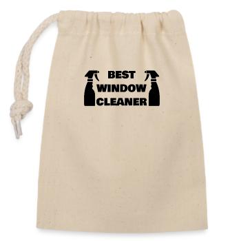 BEST WINDOW CLEANER - Closable cotton gift bag (14x20cm) - nature - Front