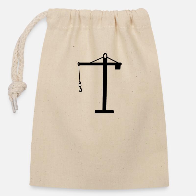 grue - Sac cadeau en coton avec cordon (14 x 20 cm) - nature