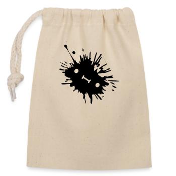 Tache d’encre avec visage - Sac cadeau en coton avec cordon (14 x 20 cm) - nature - Devant