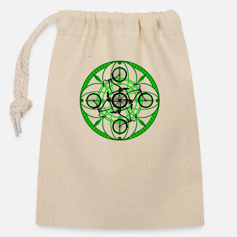 Bicycle Ornament - Closable cotton gift bag (14x20cm) - nature