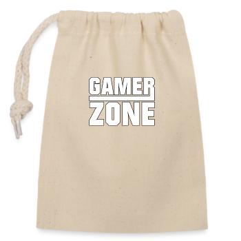 Gamer Zone - Gaming - Verschließbarer Geschenkbeutel aus Baumwolle (14x20cm) - Natur - Vorne