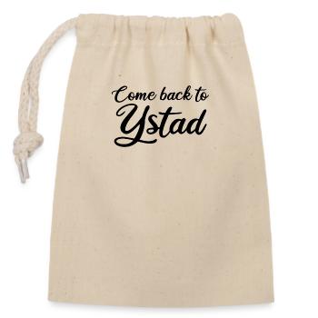 Come back to Ystad - Closable cotton gift bag (14x20cm) - nature - Front