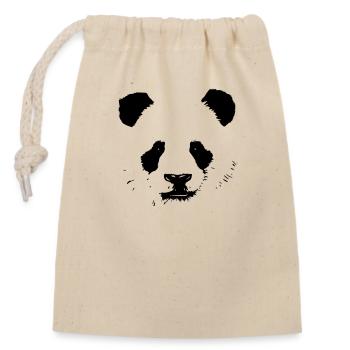 panda - Verschließbarer Geschenkbeutel aus Baumwolle (14x20cm) - Natur - Vorne