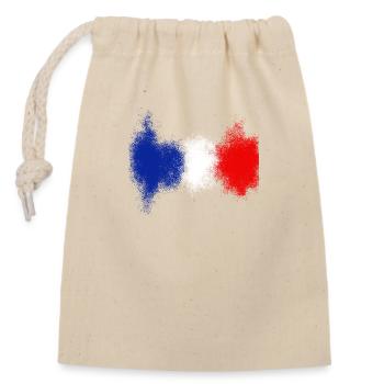 France blue white red - Closable cotton gift bag (14x20cm) - nature - Front