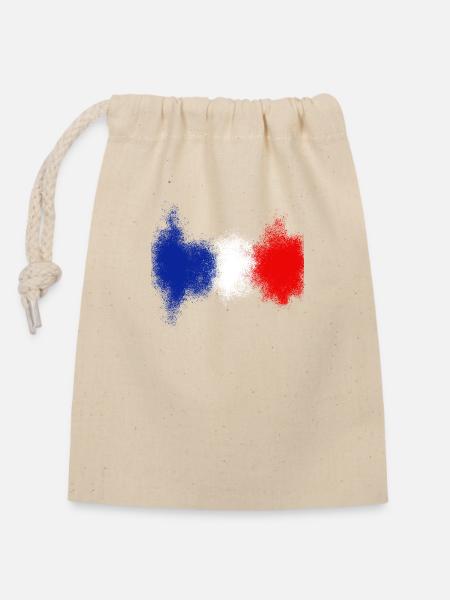 Frankreich blau weiß rot - Verschließbarer Geschenkbeutel aus Baumwolle (14x20cm) - Natur