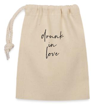 Drunk in Love - Sac cadeau en coton avec cordon (14 x 20 cm) - nature - Devant