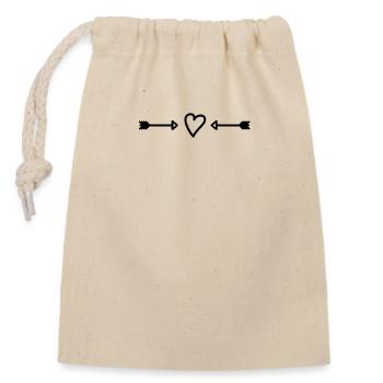 Ornament heart arrow icon line romantic - Closable cotton gift bag (14x20cm) - nature - Front