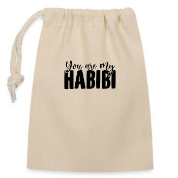 Habibis | Yallah-Habibi Habibo Arabisch Geschenke - Verschließbarer Geschenkbeutel aus Baumwolle (14x20cm) - Natur - Vorne