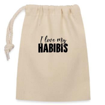 Habibis | Araber Yallah Habibo Arabisch Geschenke - Verschließbarer Geschenkbeutel aus Baumwolle (14x20cm) - Natur - Vorne